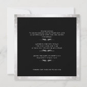 の白黒結婚クローバーホワイトローズ 招待状 (裏面)