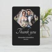 の白黒結婚ミニマルサンキューカード サンキューカード (スタンド正面)