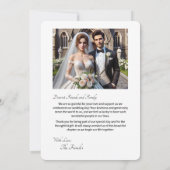 の白黒結婚ミニマルサンキューカード サンキューカード (裏面)