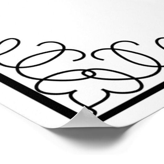 の直接のサインまたは結婚パーティーの式 ポスター (角)