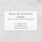 *~*の直観的な霊魂の読者媒体の水彩画 名刺 (裏面)