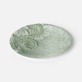 |の真新しい緑を結婚する真珠およびレース ペーパープレート (アングル)
