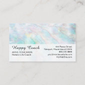 *~*の真珠のアワビの青いピンクのパステル調のホリスティック 名刺 (裏面)