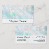 *~*の真珠のアワビの青いピンクのパステル調のホリスティック 名刺 (正面/裏面)