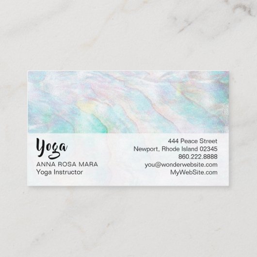 *~*の真珠のアワビの黄色の青いピンクのパステル 名刺 (裏面)