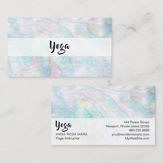 *~*の真珠のアワビの黄色の青いピンクのパステル 名刺 (正面/裏面)