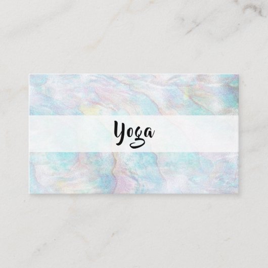 *~*の真珠のアワビの黄色の青いピンクのパステル 名刺 (正面)