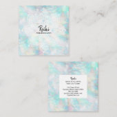 *~*の真珠の白い曼荼羅のパステル調ピンクの黄色の青 スクエア名刺 (正面/裏面)