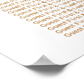 の着席結婚プラン8テーブルバラ金ゴールド記号 ポスター (角)