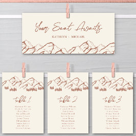 の着座結婚図見出し山の屋外カード 招待状