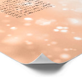 の着座結婚表バラ金ゴールドきらめくライト ポスター (角)