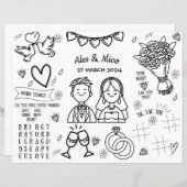 の着色結婚ランチョンマットの着色ペー子供へジ (正面/裏面)