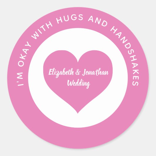 の社会的結婚分散ピンクのハート色コード ラウンドシール (正面)