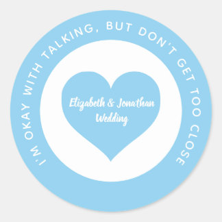 の社会的結婚配達青いハート色コード ラウンドシール