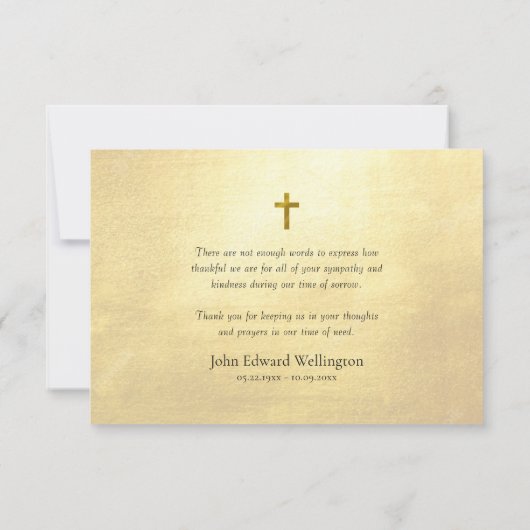 の祈ヴァージンマリア・ローマカトリック葬儀 サンキューカード (裏面)