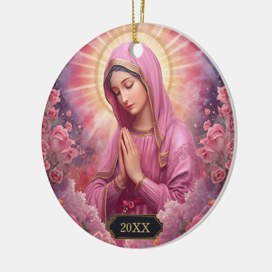 の祈ヴァージンメアリークリスマスオーナメント セラミックオーナメント (左)