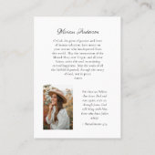 の祈ヴァージンメアリ・カトリック記念祈りの言葉カード プレイスカード (裏面)