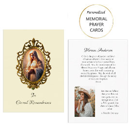 の祈ヴァージンメアリ・カトリック記念祈りの言葉カード プレイスカード