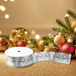 の祈小さな女の子エンジェル模様 サテンリボン