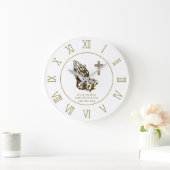 の祈手と教会パーソナライズされたの信仰 ラージ壁時計 (ホーム)