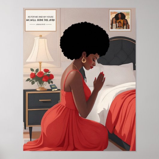 の祈母11インチX 14インチリッチレッドオレンジプリント ポスター (正面)