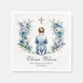 の祈男の子の聖餐紙ナプキン スタンダードカクテルナプキン