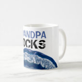 *~*の祖父は石のLapidaryの青の瑪瑙を揺すります コーヒーマグカップ (正面右)