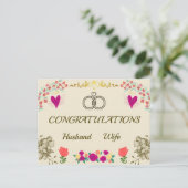 の祝い結婚カード ポストカード (スタンド正面)