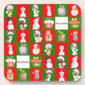 の祝クリスマスパターン コースター (正面)