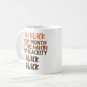 の祝プライドとジョイ・マグカップとの黒さ コーヒーマグカップ (正面左)