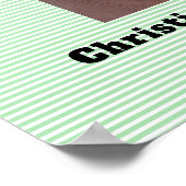 の祝人生フォトグリーンストライプ葬儀 ポスター (角)