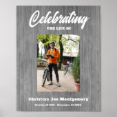 の祝人生フォトグレーの木の葬儀 ポスター (正面)