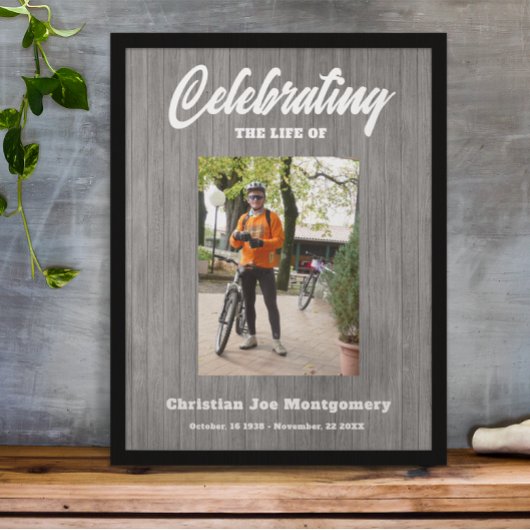 の祝人生フォトグレーの木の葬儀 ポスター