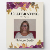 の祝人生フォトフローラ女性葬儀 フォトプラーク (正面)