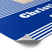 の祝人生フォトブルーストライプズ葬儀 ポスター (角)