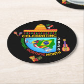 の祝伝統月 ラウンドペーパーコースター (アングル)