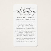 の祝名前の生涯フォト葬儀祈りの言葉 (裏面)