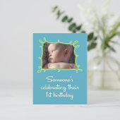 の祝最初の誕生日招待状 インビテーションポストカード (スタンド正面)