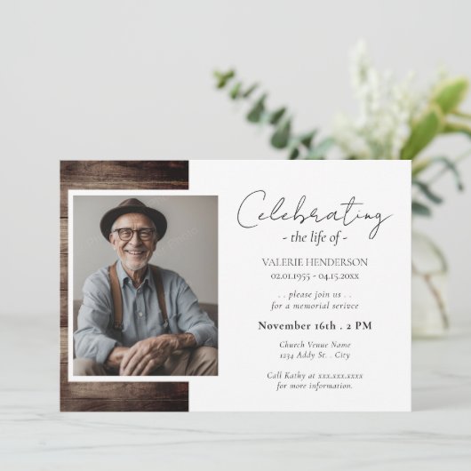 の祝木製写真のライフサービス 招待状 (スタンド正面)