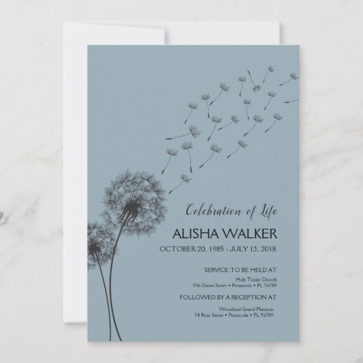 の祝生活招待状メモリアル・サービス 招待状 (正面)