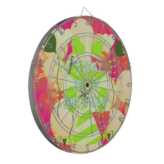 の祝私の喜びの誕生日恵み ダーツボード (正面左)