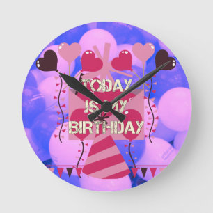 の祝私の喜びの誕生日恵み ラウンド壁時計