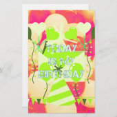 の祝私の喜びの誕生日恵み 便箋 (正面/裏面)