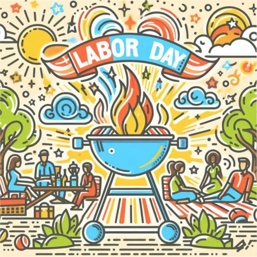 の祝統合 – Labor Day BBQ シール (正面)