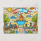 の祝統合 – Labor Day BBQ ポストカード (正面)