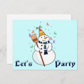 の祝雪だるま招待状 – 内空白の部 招待状 (正面/裏面)