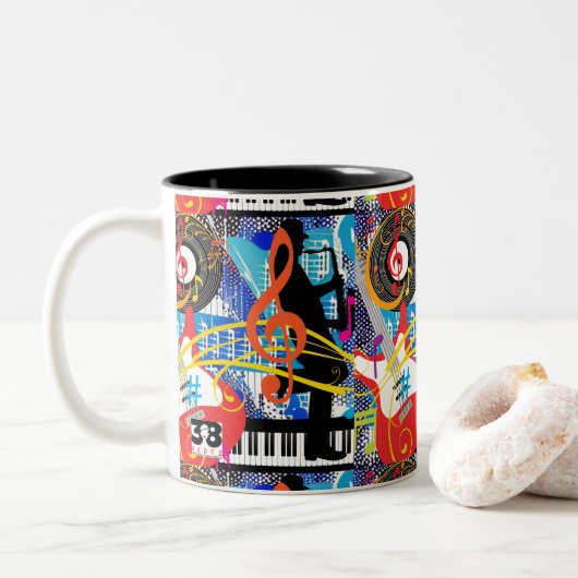 の祝音楽 ツートーンマグカップ (ドーナツ)