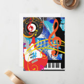 の祝音楽 ノートカード (正面/裏面インサイチュ)