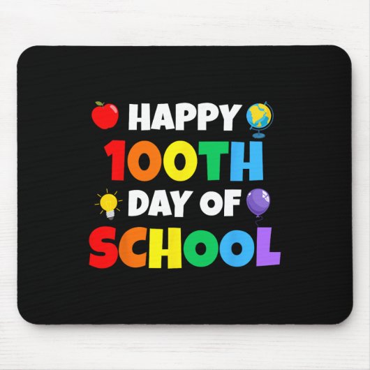 の祝100日の子供と学先生 マウスパッド (正面)