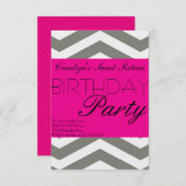 の祝Sweet sixteen誕生日招待状 招待状 (正面/裏面)